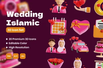 Mariage islamique Pack 3D Icon