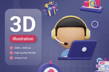 Marketing Pacote de Illustration 3D