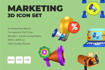 Marketing 3D Icon Pack