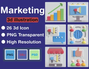 Marketing 3D Icon Pack