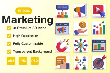 Marketing 3D Icon Pack