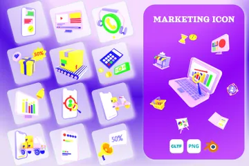 MARKETING 3D Icon Pack