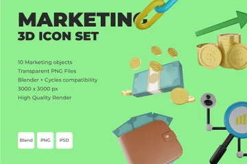 Marketing 3D Icon Pack