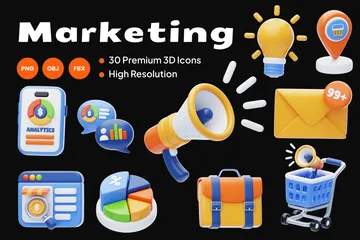 Marketing 3D Icon Pack