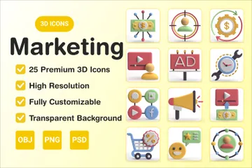 Marketing 3D Icon Pack