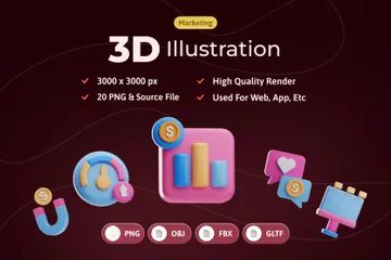 Marketing 3D Icon Pack