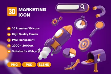 Marketing 3D Icon Pack