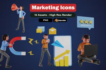 Marketing Pacote de Illustration 3D