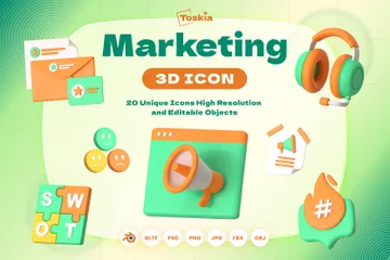 Marketing Pacote de Icon 3D