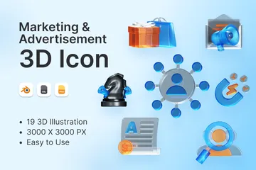 마케팅 및 광고 3D Icon 팩