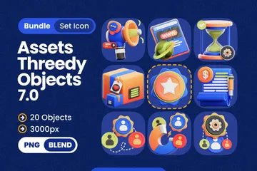 Marketing & Advertisement Objects 3D Icon Pack