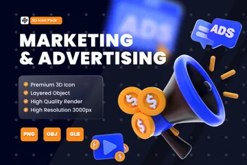 Marketing & Advertising 3D Icon Pack