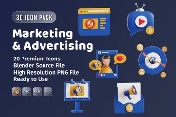 Marketing & Advertising 3D Icon Pack