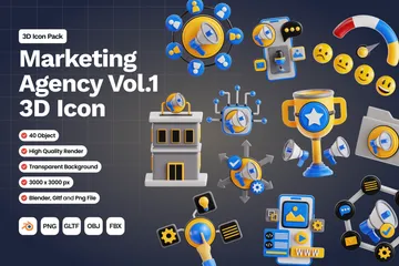 Marketing Agency 3D Icon Pack