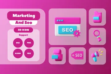 Marketing And Seo 3D Icon Pack