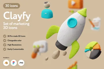 Marketing Clayfy Pack 3D Icon