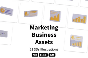 Marketing Business Assets 3D Icon Pack
