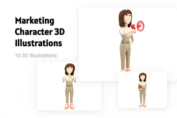 Marketing Character 3D Illustration Pack