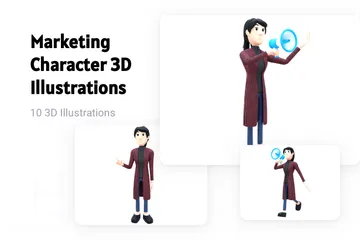 Marketing Character 3D Illustration Pack