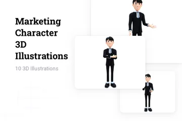 Marketing Character 3D Illustration Pack