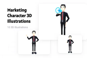 Marketing Character 3D Illustration Pack