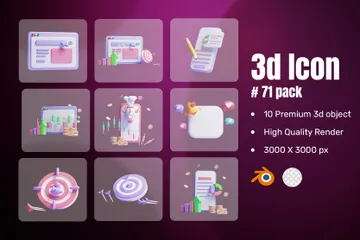 Marketing des médias sociaux Pack 3D Icon