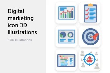 Publicidad digital Paquete de Illustration 3D