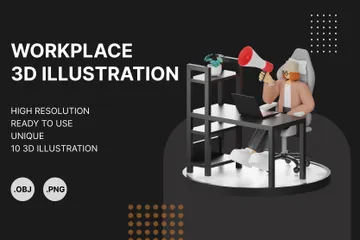 Marketing empresarial Pacote de Illustration 3D