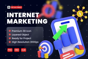 Mercadeo por Internet Paquete de Icon 3D