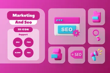 Marketing et référencement Pack 3D Icon