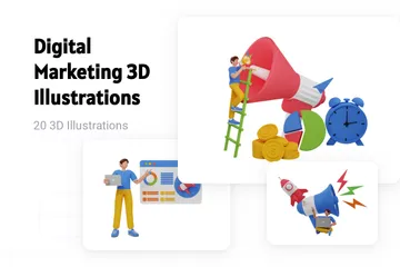 Le marketing numérique Pack 3D Illustration