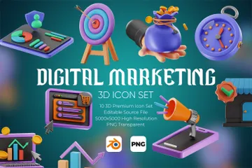 Le marketing numérique Pack 3D Icon