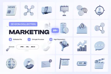 Le marketing numérique Pack 3D Icon