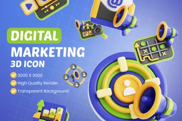 Le marketing numérique Pack 3D Icon