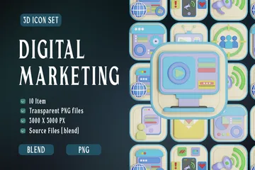 Le marketing numérique Pack 3D Icon