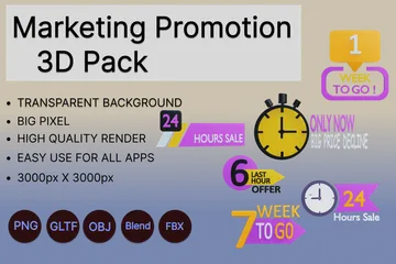 Marketing Promotion Sign 3D Icon Pack