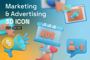 Anuncios de marketing Paquete de Icon 3D
