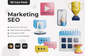 SEO de marketing Paquete de Icon 3D