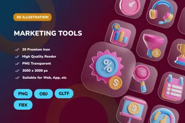 Marketing Tools 3D Icon Pack