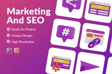 Marketing und SEO 3D Illustration Pack