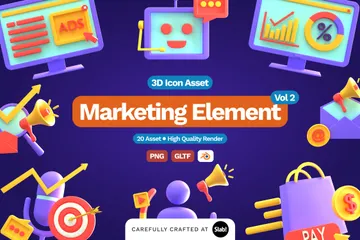 Marketing Vol2 Pack 3D Icon