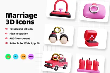 Marriage 3D Icon Pack