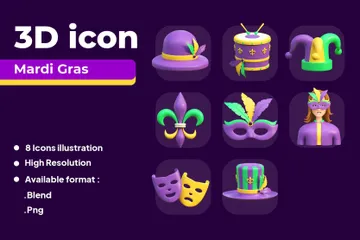 Mardi Gras Paquete de Icon 3D