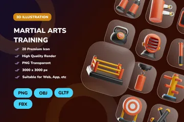 Martial Arts Training 3D Icon Pack