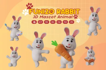 Mascota del conejo 3D Illustration Pack