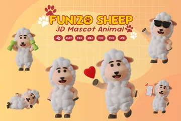 Mascotte de mouton Pack 3D Illustration