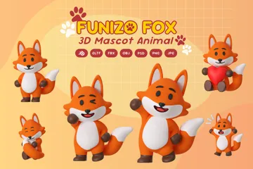 Mascotte de renard Pack 3D Icon