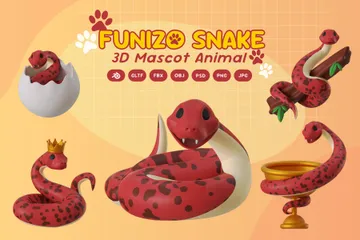 Mascotte de serpent Pack 3D Icon