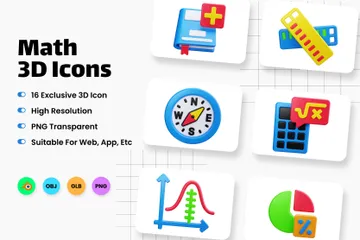 Matemática Pacote de Icon 3D