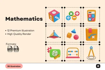 Matemáticas Paquete de Icon 3D